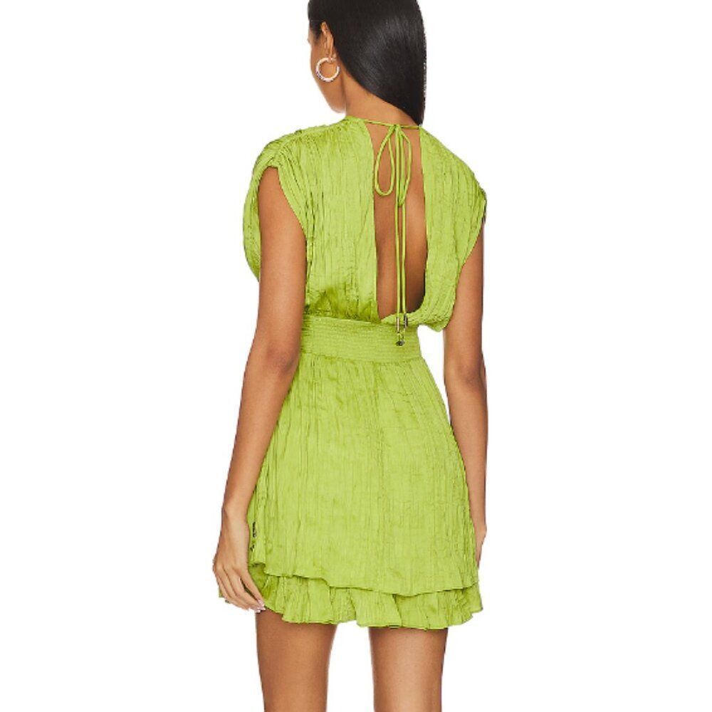 FREE PEOPLE Bonny Mini Dress in Citron Silk XS - Picture 3 of 4